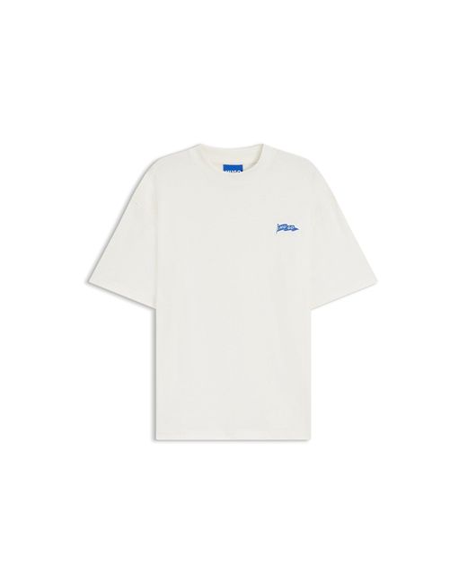 HUGO White Logo-Flag T-Shirt for men