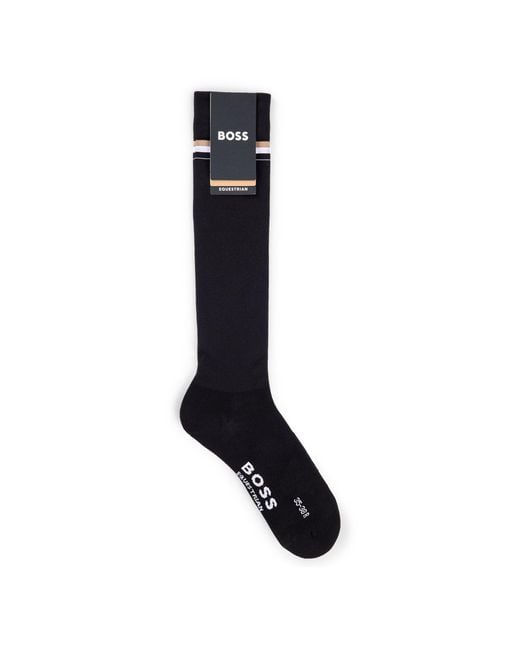 Boss Black Equestrian Riding Socks With Logo