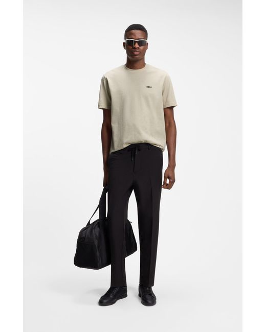 Boss T-Shirt Aus Baumwoll-Piqué Mit Allover-Print in White für Herren