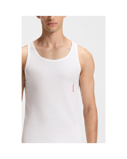 HUGO White Two-Pack Of Underwear Vests for men