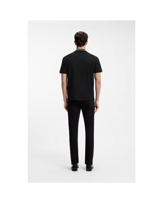 Boss Black Henley-Neck Polo Shirt for men