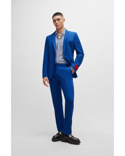 HUGO Business Hemd ELISHA02 Extra-Slim Fit in Blue für Herren