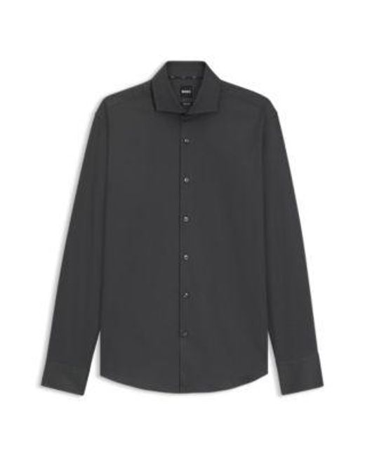 Chemise Regular Fit En Twill De Coton Stretch Facile À Repasser Boss pour homme en coloris Black