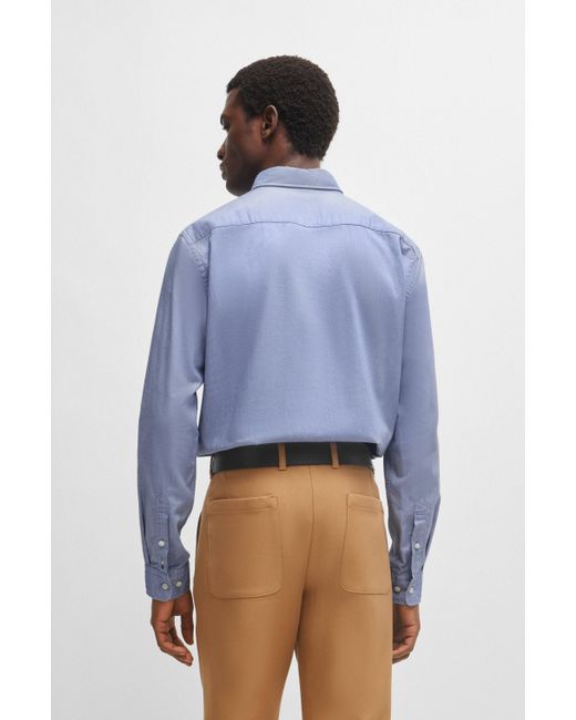 Boss Slim-fit Overhemd Met Buttondownkraag Van Oxfordkatoen in het Blue voor heren