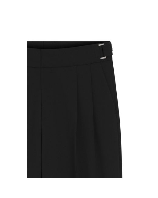 HUGO Black Formal Trousers With Adjustable Waistband And Virgin Wool Blend for men