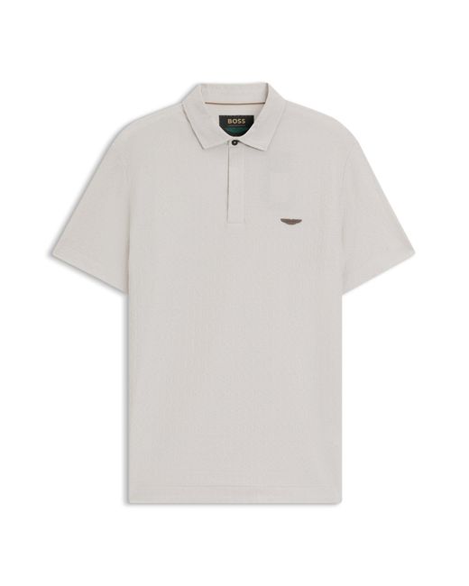 Polo En Coton Et Soie X Aston Martin Boss pour homme en coloris White