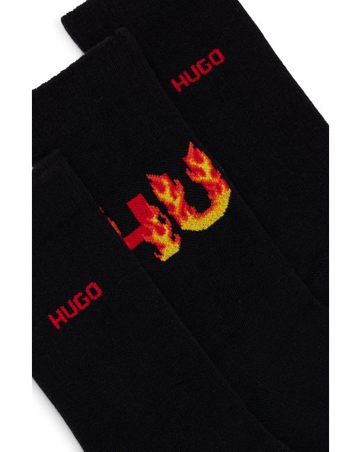 HUGO Set Van Drie Paar Korte Sokken Met Logodetails in het Black voor heren