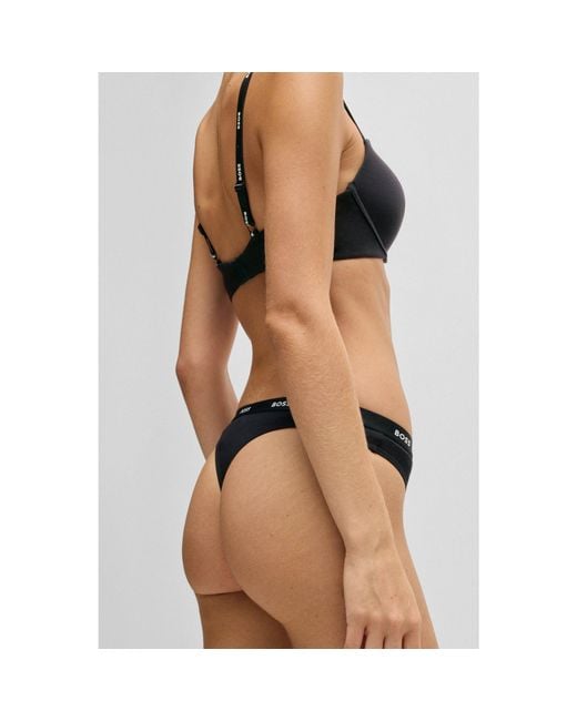 Boss Black Stretch-Jersey Briefs With Logo Waistband