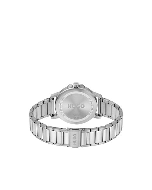 HUGO Blue Dial Watch With Steel Bracelet for men
