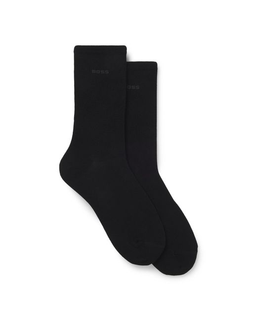 Boss Black Two-Pack Of Regular-Length Socks With Logos