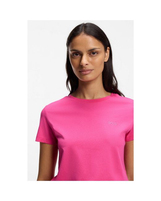 Boss Red Cotton-Jersey T-Shirt With Logo Detail