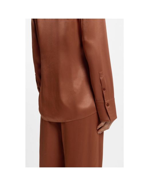 Boss Brown Regular-Fit Blouse