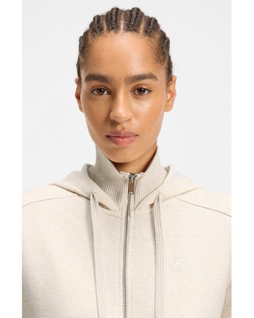 Boss Natural Kapuzenjacke Aus Baumwoll-Jersey Mit Double-B-Monogramm