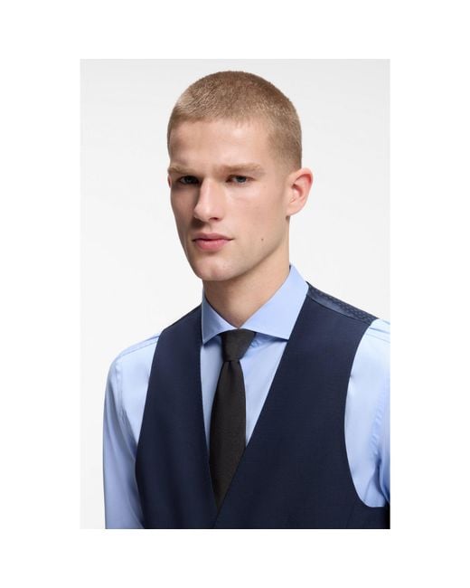 Boss Blue Slim-Fit Waistcoat for men