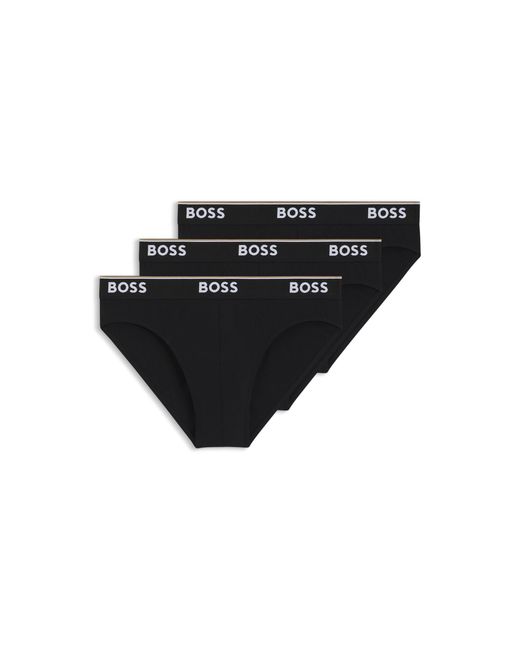 Boss Black Three-Pack Of Logo-Waistband Briefs for men
