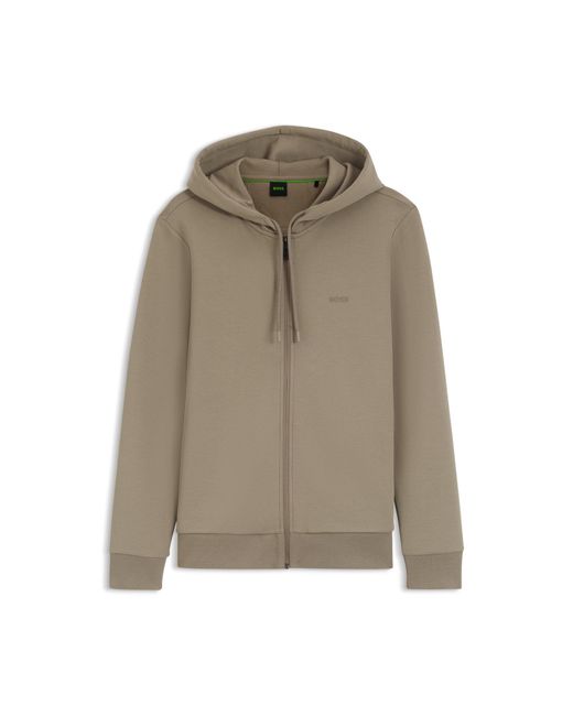 Boss Brown Zip-Up Hoodie for men