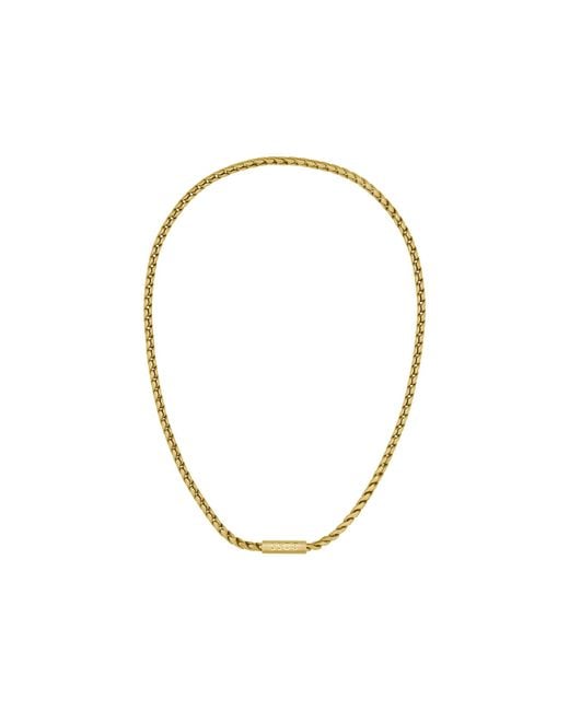 Boss Metallic Tone Necklace With Braided Chain for men