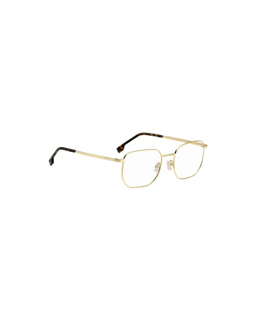 Boss Metallic Tone Optical Frames With Havana End Tips for men