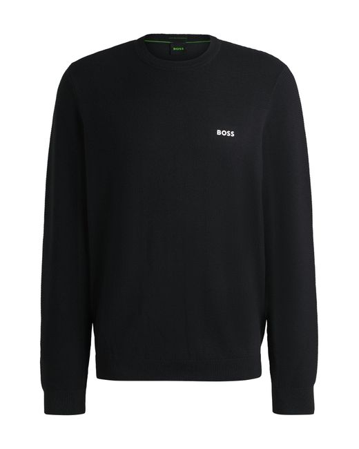 Boss Trui Met Ronde Hals En Merkaccent Van Vochtregulerend, Flexibel Materiaal in het Blue voor heren