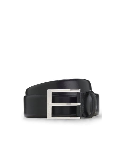 Boss Black Italian-Made Belt With Branded Buckle for men