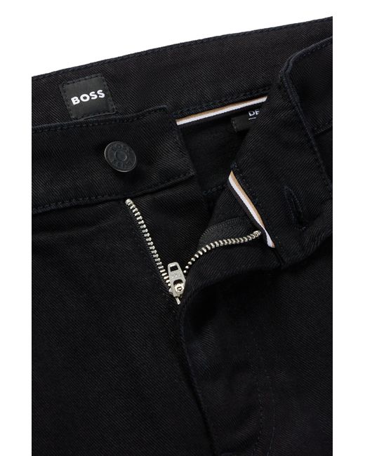 Boss Slim-fit Jeans In Black-black Italian Denim for men