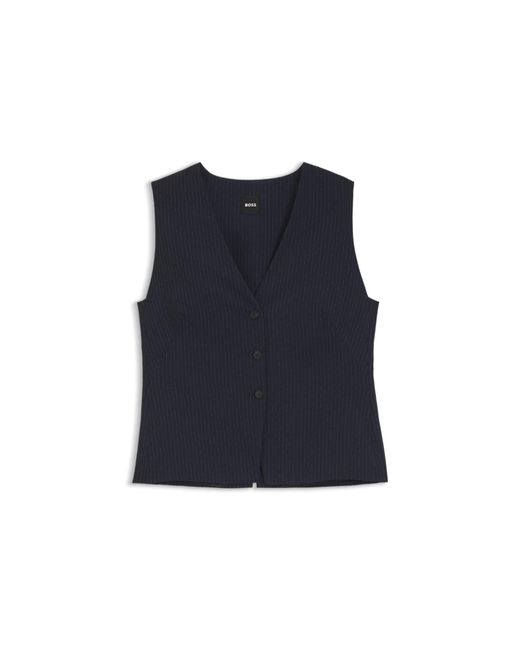 Boss Blue Slim-Fit Waistcoat