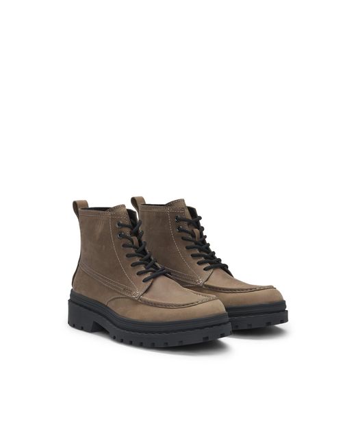 Boss Brown Selected By Beckham Leather Boots for men