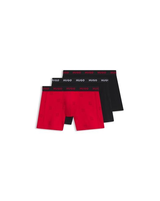 HUGO Red Three-Pack Boxer Briefs for men