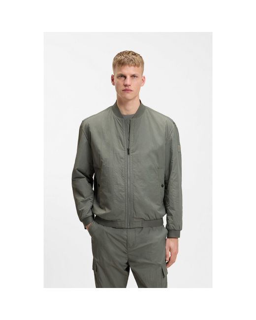 Boss Gray Water-Repellent Bomber Jacket for men