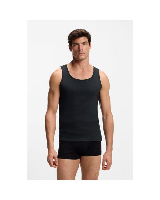 Boss Blue Three-Pack Of Underwear Vests for men