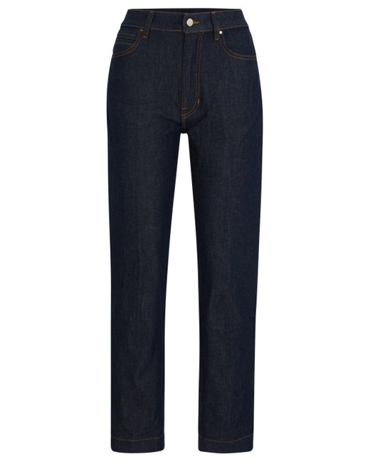 Boss Blue Slim-fit Jeans In Navy Comfort-stretch Denim