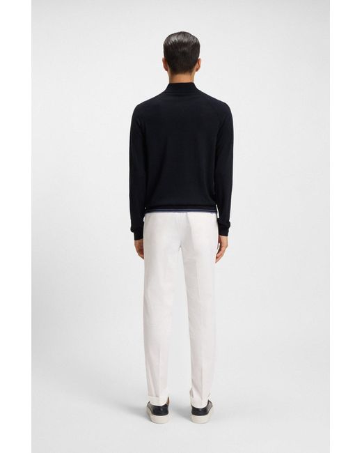 Boss Pullover Aus Woll-Mix Mit Stehkragen in Blue für Herren