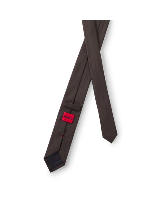 HUGO Purple Silk-Blend Tie With Jacquard Weave for men