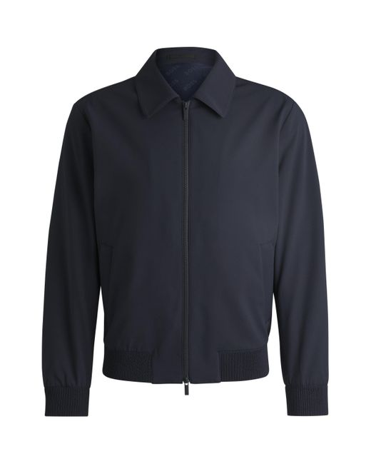 Boss Blue Slim-fit Jacket In Water-repellent Performance-stretch Fabric for men