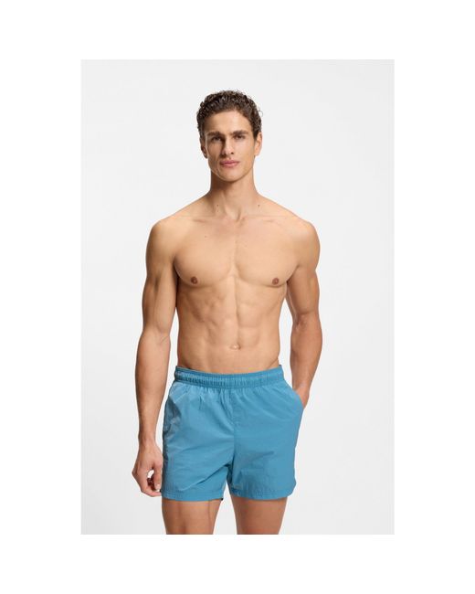 Boss Blue Swim Shorts With Double B Monogram Trim for men