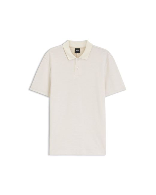 Boss Brown Polo Shirt Crafted From Cotton And Wool for men