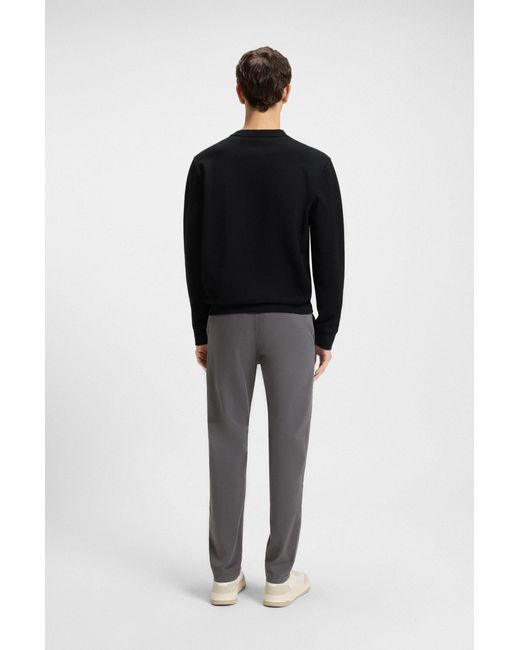 Boss Sweatshirt Van Katoenen Badstof Met Logopatch in het Black voor heren