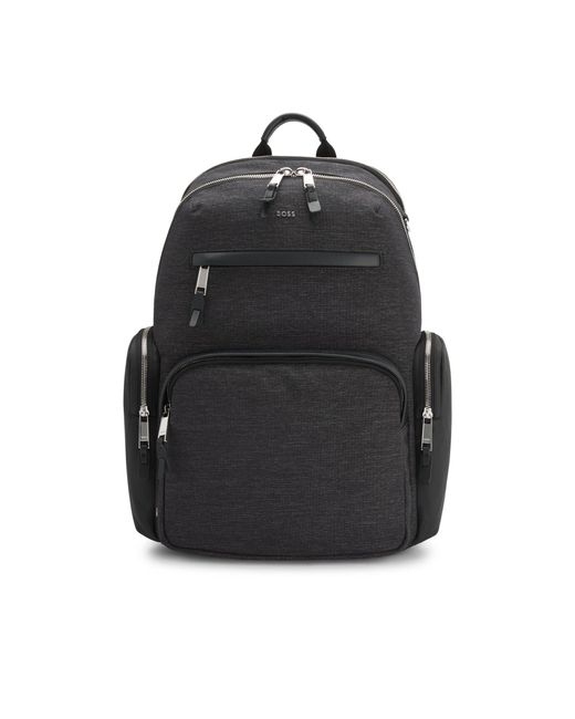 Boss Black Backpack With Contrast Side Pockets for men