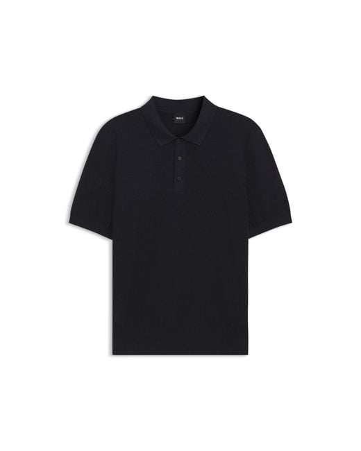 Boss Black Regular-Fit Knit Polo for men