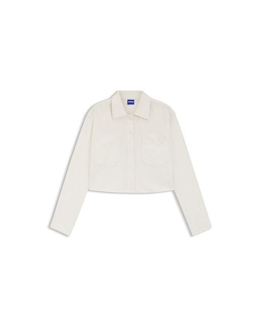HUGO White Relaxed-Fit Blouse