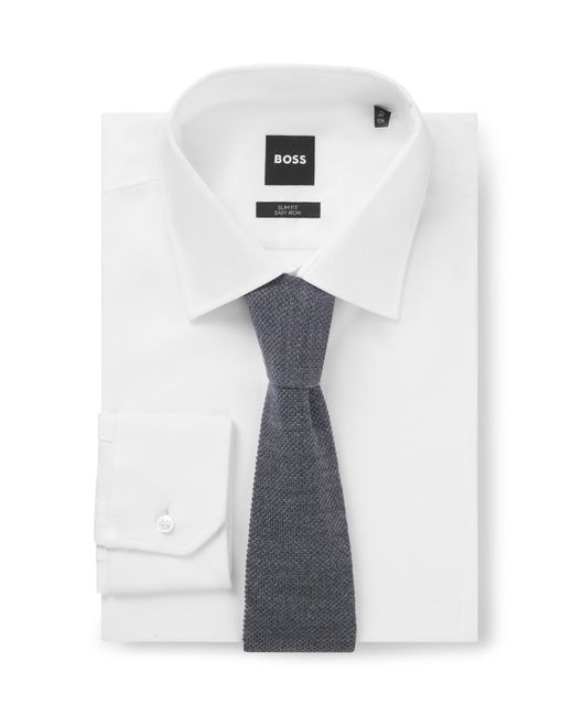 Boss Beckham X Strickkrawatte Aus Wolle in Gray für Herren