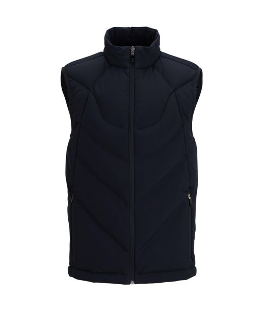 Boss Blue Water-repellent Regular-fit Gilet With Down Filling for men