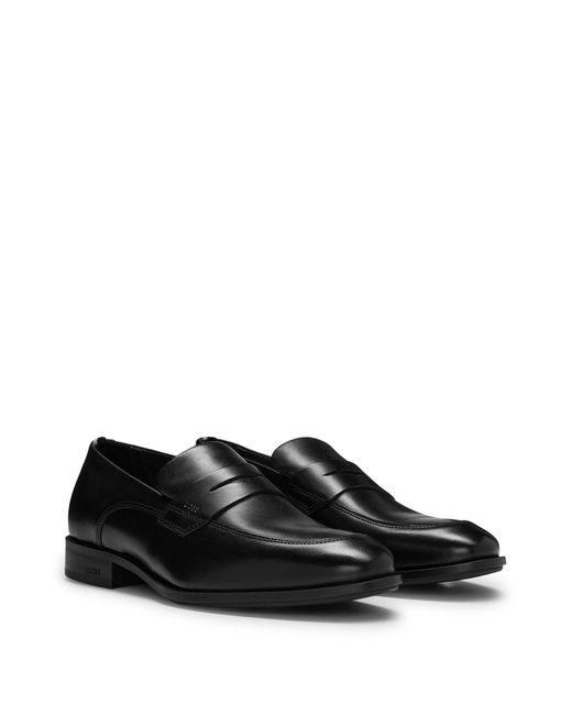 BOSS by HUGO BOSS Leather Loafers With Emed Logo And Lightweight Outsole in Men | Australia