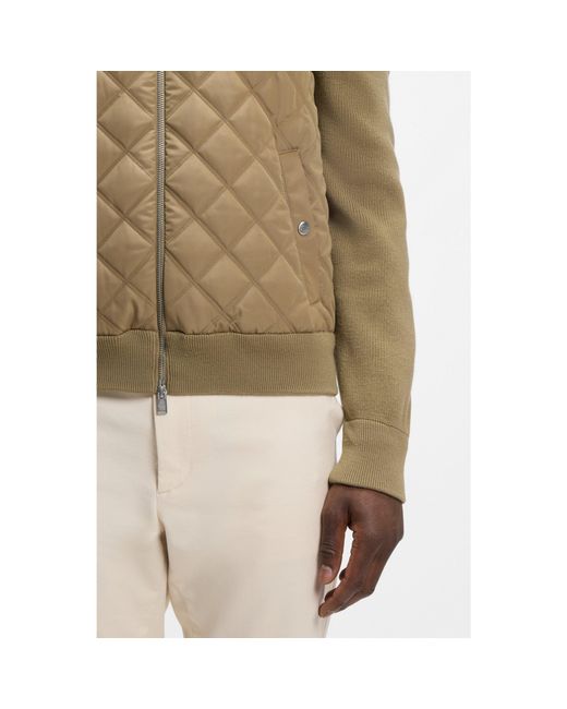 Boss Metallic Knitted-Wool Jacket With Quilted Front for men