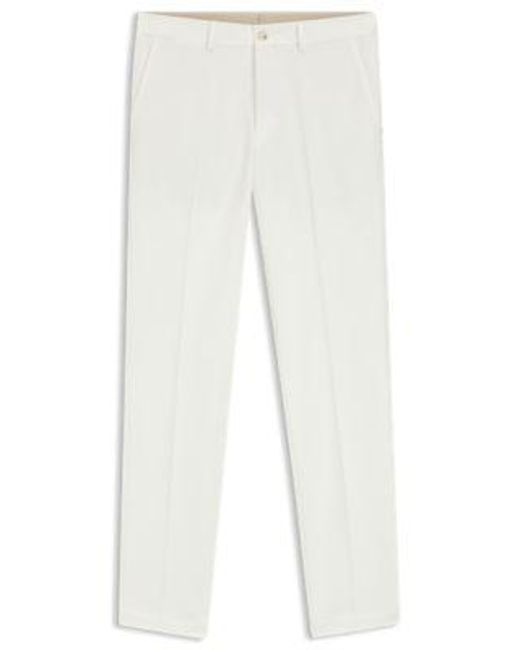 Pantalon Slim En Coton, Stretch Et Cachemire Boss pour homme en coloris White