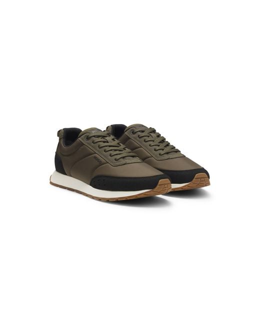 HUGO Green Retro-Inspired Trainers With Faux Suede for men