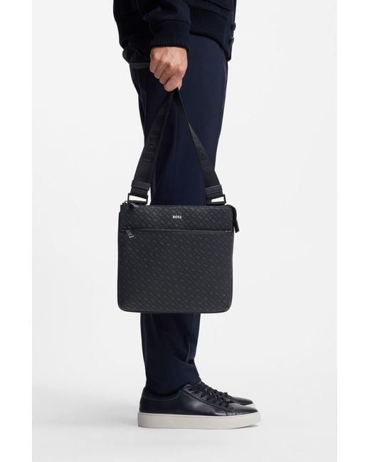 Boss Enveloptas Met Monogram En Reliëflogo Van Folie in het Black voor heren