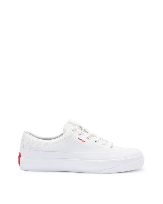 HUGO White Low-top Trainers With Branded Laces for men