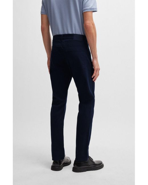 Boss Blue Slim-fit Jeans In Stretch-cotton Gabardine for men