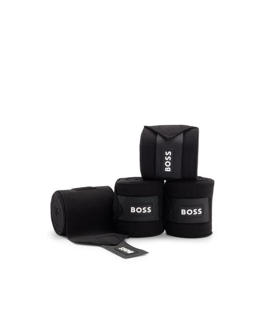 Boss Black Equestrian Circulation Bandages With Contrast Branding And Riptape Closure